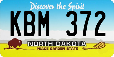 ND license plate KBM372