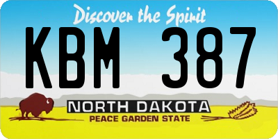 ND license plate KBM387