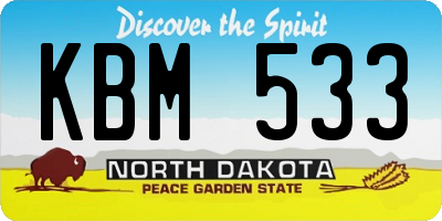 ND license plate KBM533