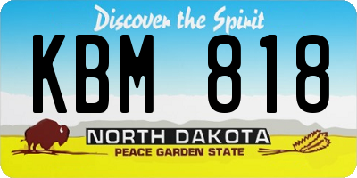 ND license plate KBM818