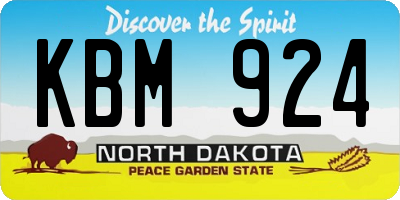 ND license plate KBM924