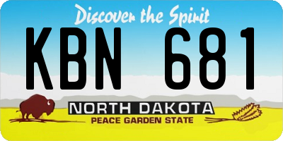 ND license plate KBN681