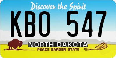 ND license plate KBO547