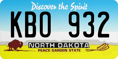 ND license plate KBO932