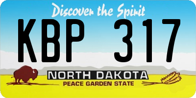 ND license plate KBP317