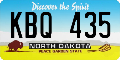 ND license plate KBQ435
