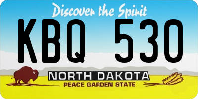 ND license plate KBQ530
