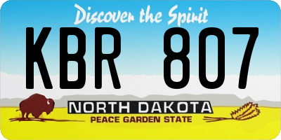 ND license plate KBR807