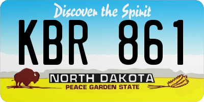 ND license plate KBR861