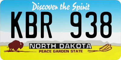 ND license plate KBR938