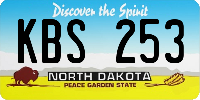 ND license plate KBS253