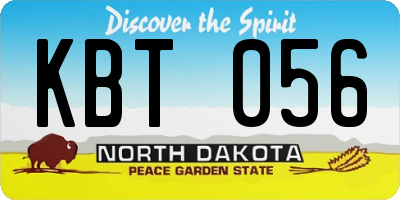 ND license plate KBT056
