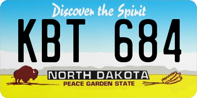 ND license plate KBT684