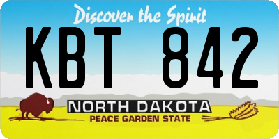 ND license plate KBT842