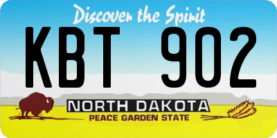 ND license plate KBT902
