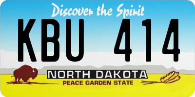 ND license plate KBU414