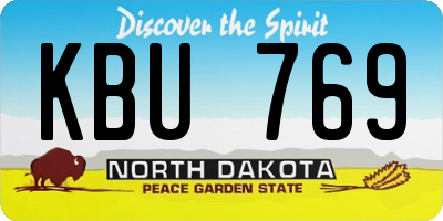 ND license plate KBU769