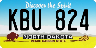 ND license plate KBU824
