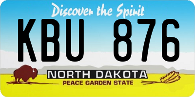 ND license plate KBU876