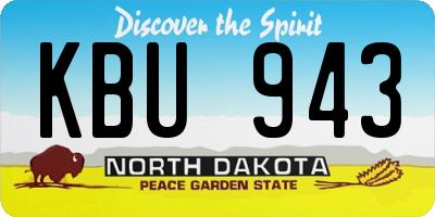 ND license plate KBU943