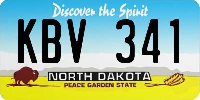 ND license plate KBV341