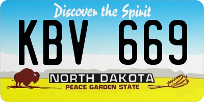 ND license plate KBV669