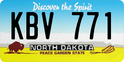 ND license plate KBV771
