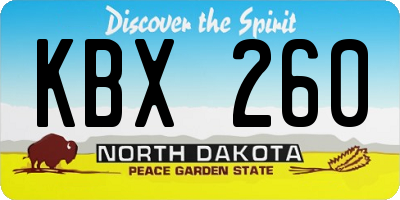 ND license plate KBX260