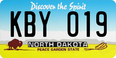 ND license plate KBY019