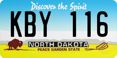 ND license plate KBY116