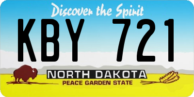 ND license plate KBY721