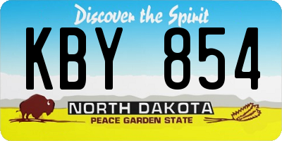 ND license plate KBY854
