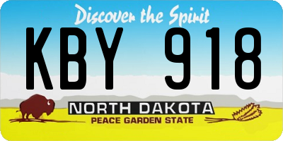 ND license plate KBY918