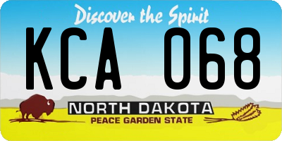 ND license plate KCA068