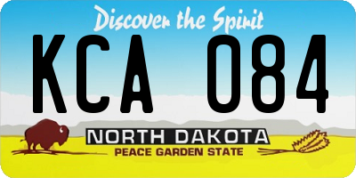 ND license plate KCA084