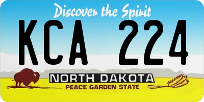 ND license plate KCA224