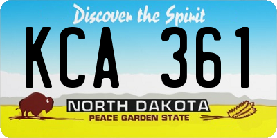 ND license plate KCA361