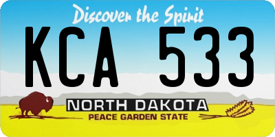 ND license plate KCA533