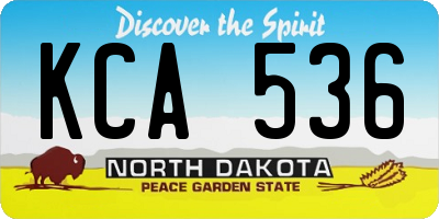 ND license plate KCA536