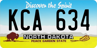ND license plate KCA634