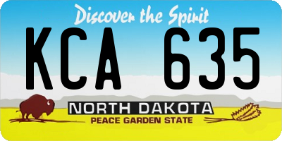 ND license plate KCA635