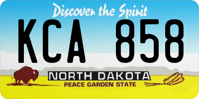 ND license plate KCA858