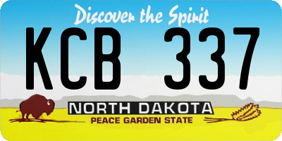 ND license plate KCB337
