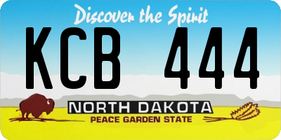 ND license plate KCB444