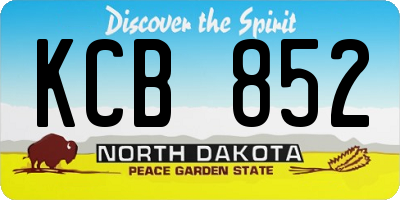 ND license plate KCB852