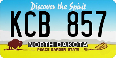 ND license plate KCB857