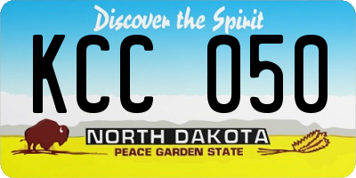 ND license plate KCC050