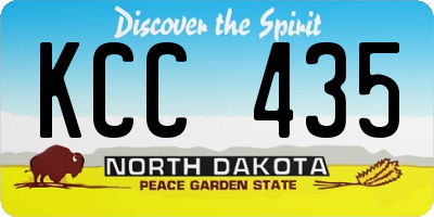 ND license plate KCC435