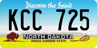 ND license plate KCC725