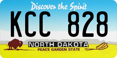 ND license plate KCC828